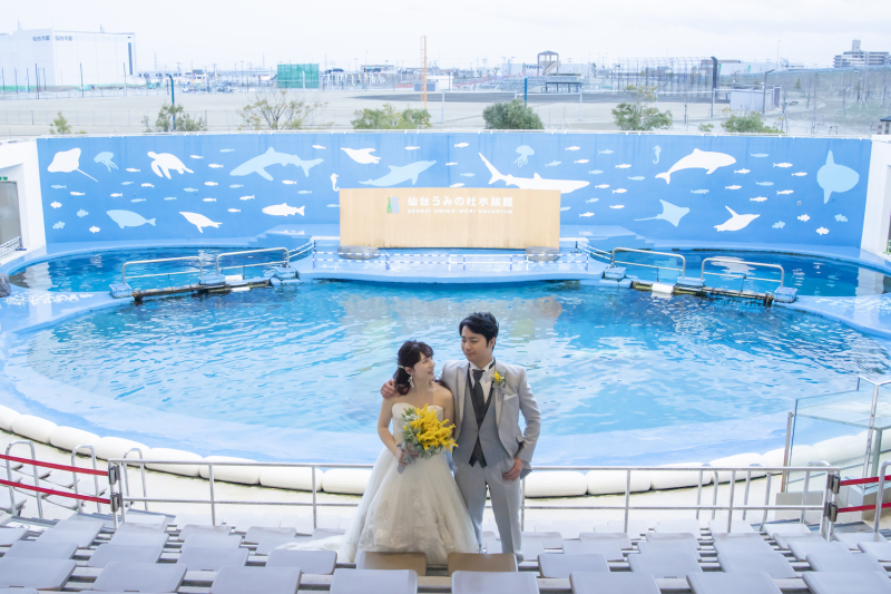【仙台うみの杜水族館 ロケーションフォト】大迫力!いきもの達と一緒に撮影♪(ヘアメイク・移動費・申請費・全データ付き!)