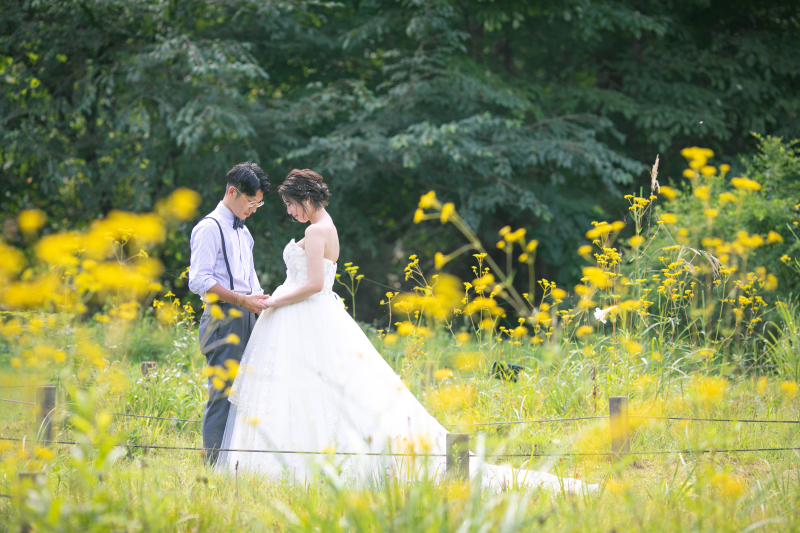 【野草園ロケーションフォト】広大な芝生エリアも魅力!様々な自然植物と!(ヘアメイク・移動費・申請費・全データ150cut付き!)