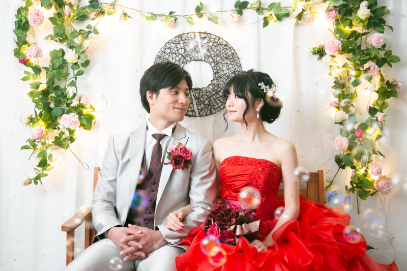 シャボン玉をとばして