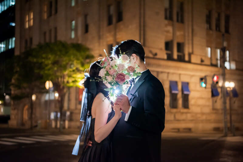 お顔隠しショット