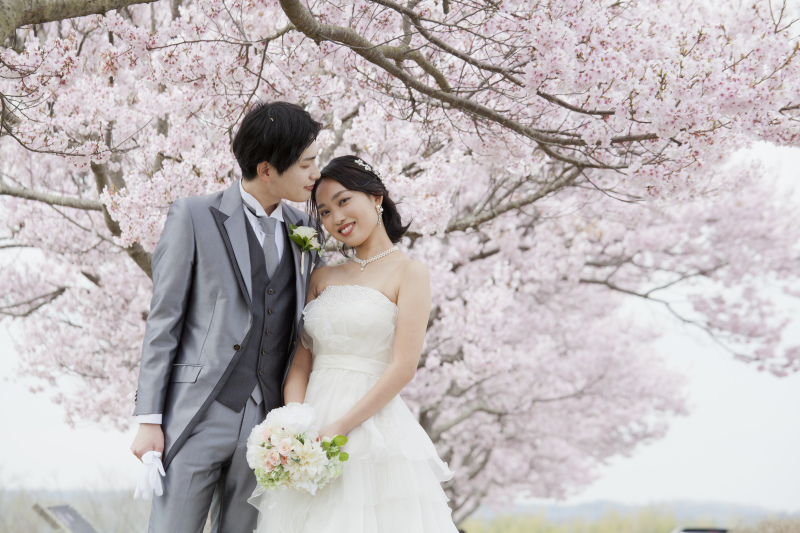 満開の桜の下で、、♡