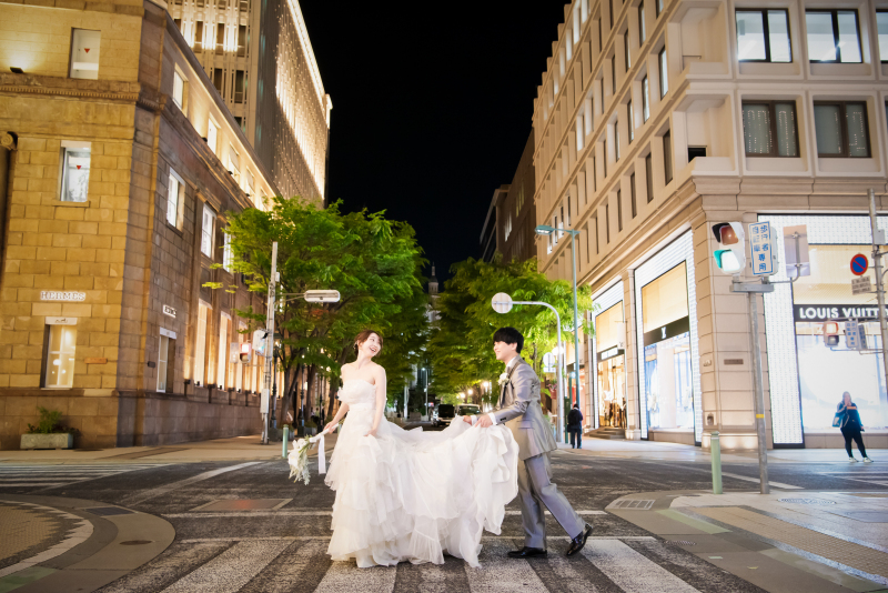 街並みをバックに♡