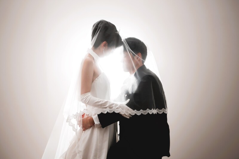 ベールを使って♡