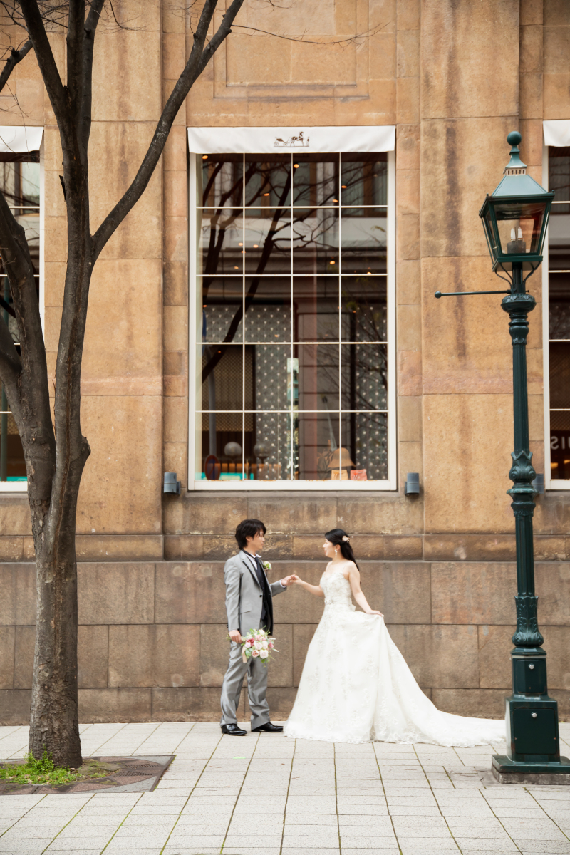 ウェディングドレスとタキシード姿☆