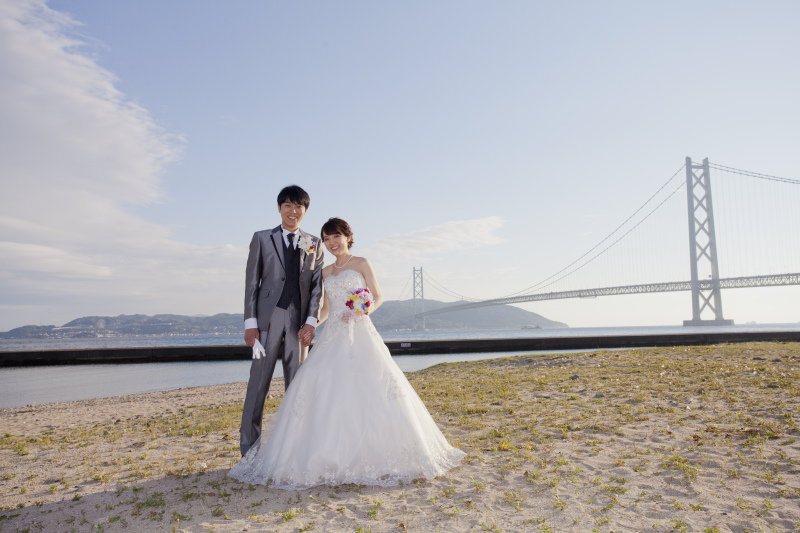 明石海峡大橋をバックに♪