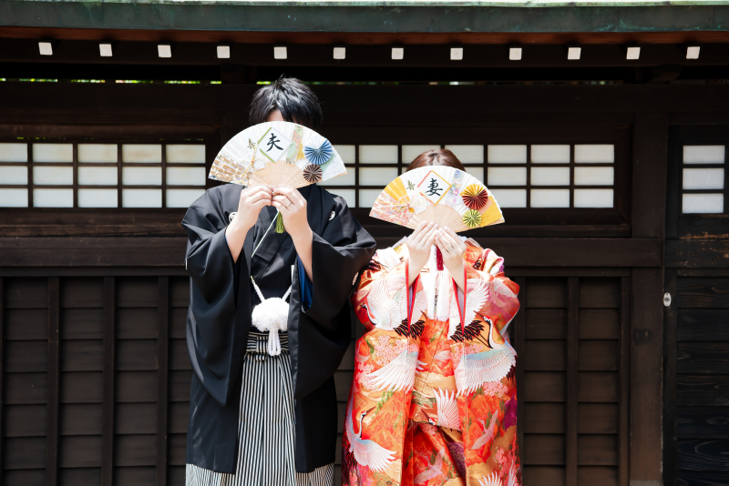 夫妻扇子で可愛い一枚