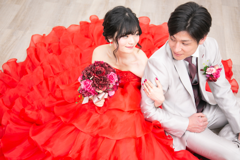 ドレスを広げて、、、