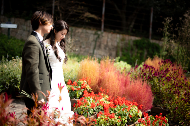 自然をバックに