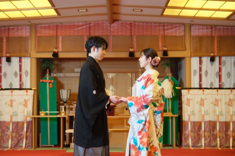 厳かな空気のなか、誓いショット♪