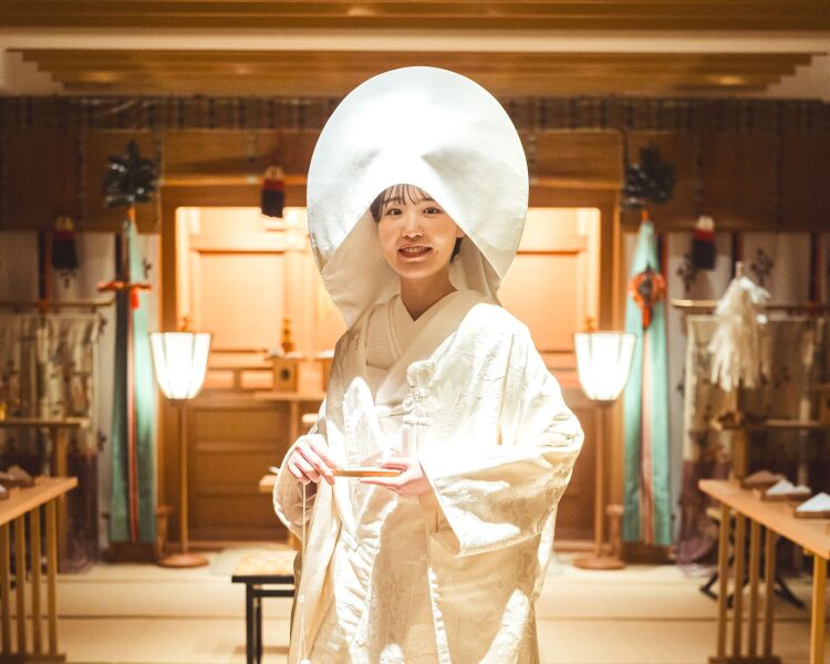 清らかさの象徴、綿帽子
