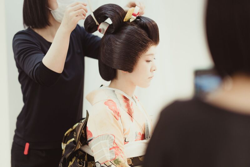 ヘアアレンジは「鬘」をお選びになりました