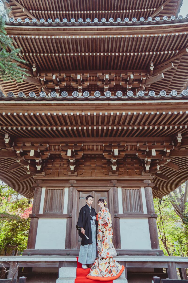 立派な三重塔での撮影