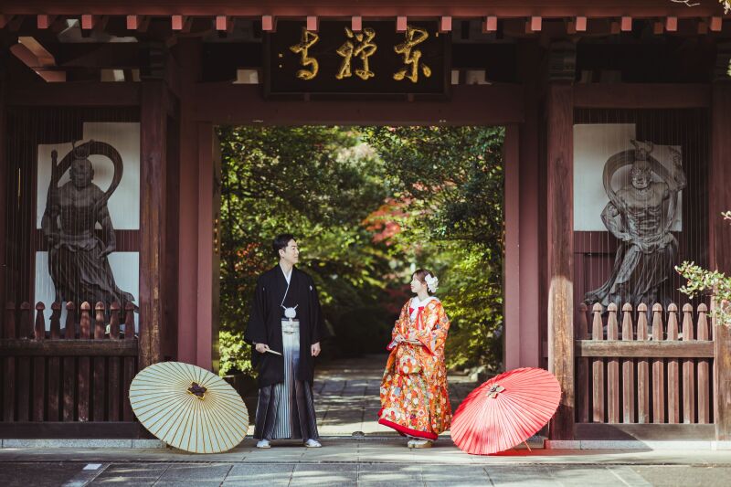 山門から撮影スタート