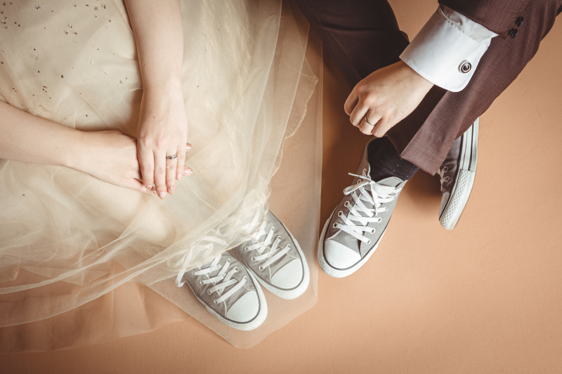 お揃いのスニーカー