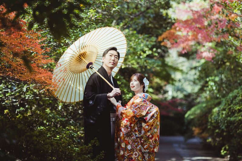 色づいた紅葉と♪