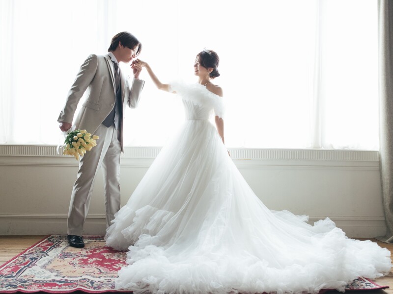 【トレンド】ハイブリッドシルエット✨ウェディングドレス　結婚式　前撮り　フォト婚 トレンド】ハイブリッドシルエット✨ウェディングドレス 結婚式