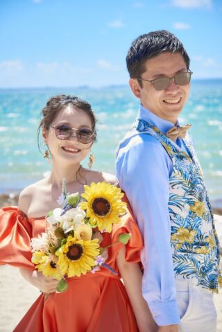 ビビッドなカラードレスでフォトウェディング！