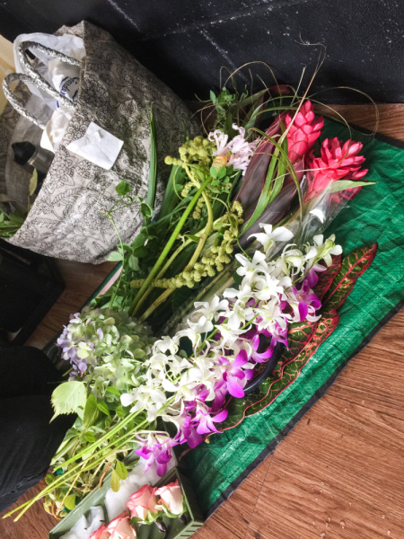 草花の収穫