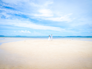 幻の砂浜でウェディング撮影