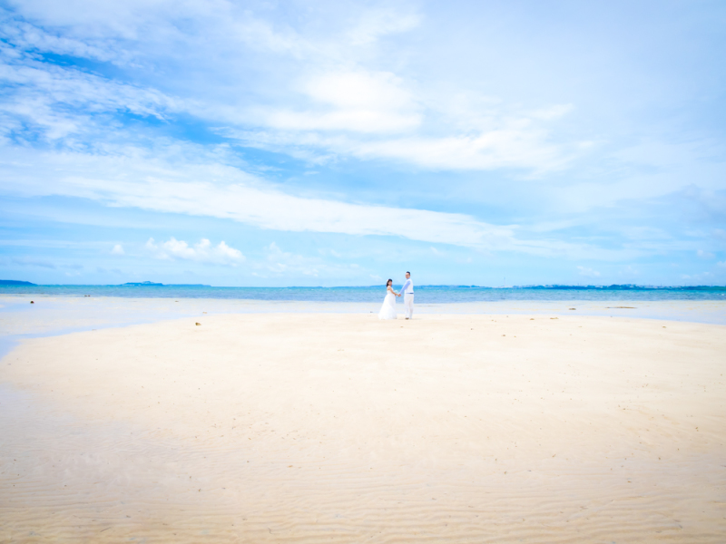 幻の砂浜でウェディング撮影
