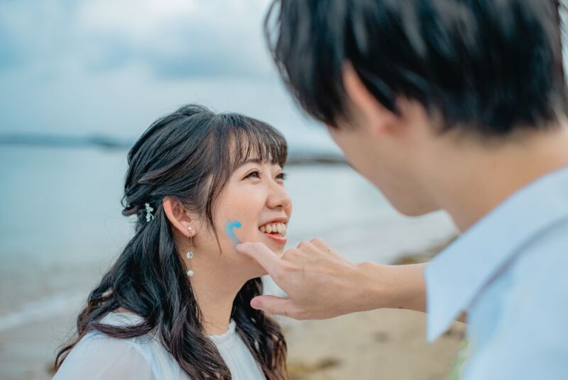 愛する奥様に指ペイント