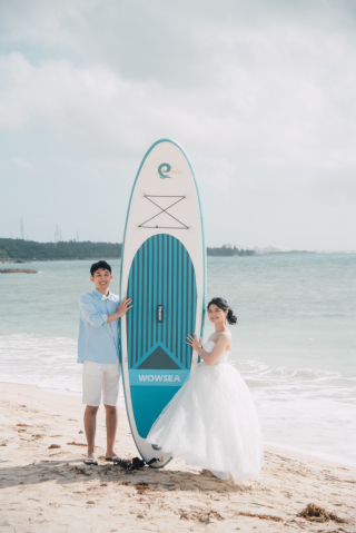 キラキラビーチでSUPボード