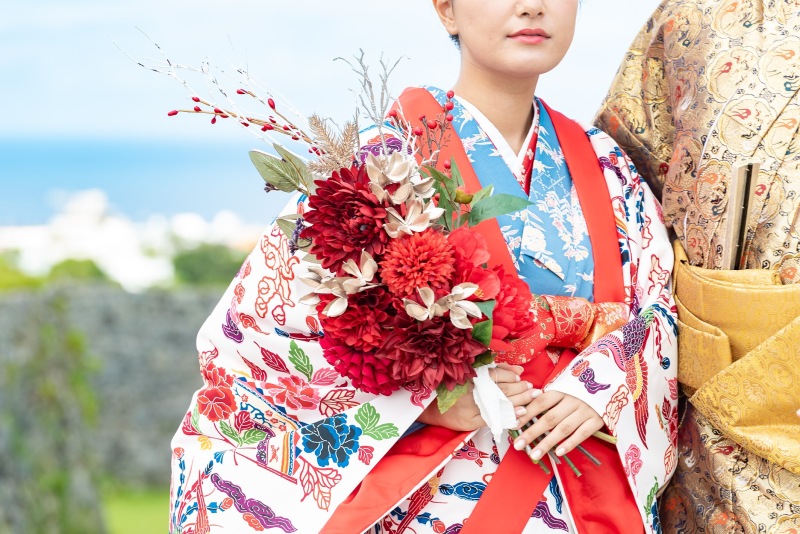 大きめのブーケで華やかに♪