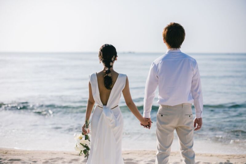 衣装2着目でビーチへ