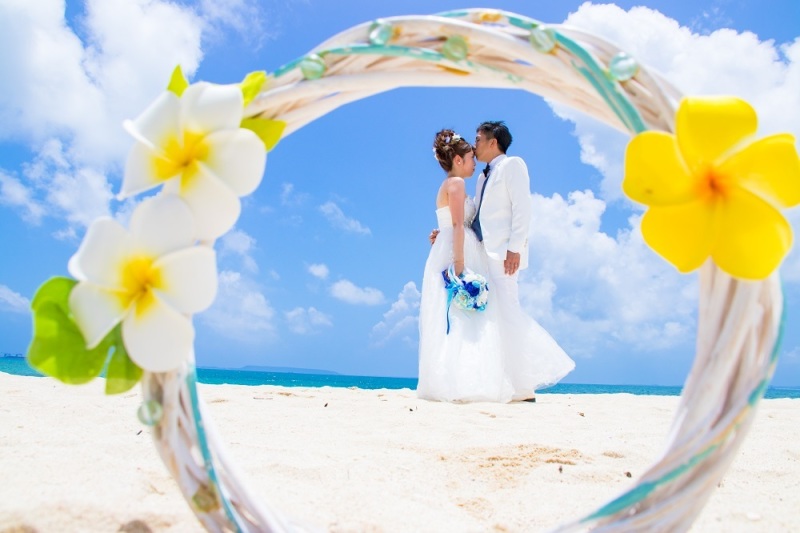 お花越しに…♡