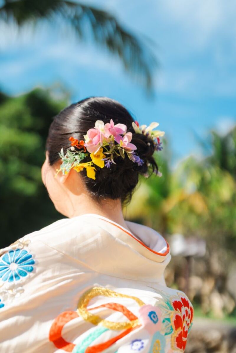 カラフルなヘアアレンジ