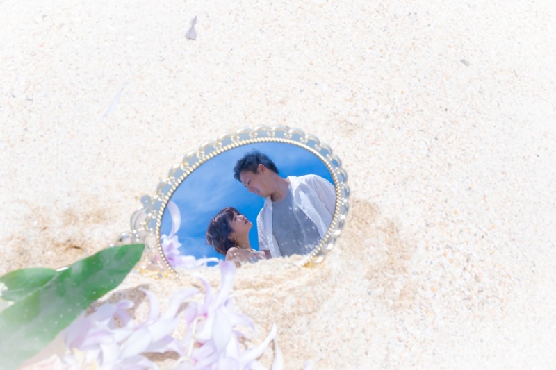 鏡に映ったお2人