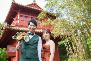 沖縄伝統まんさいパークむら咲むらでウェディング撮影♪