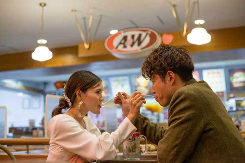 A&Wデザートサンデーを互いにアーン♥
