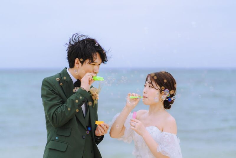 シャボン玉シャワー♡