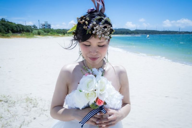 草花ヘアでマタニティウエディング♡