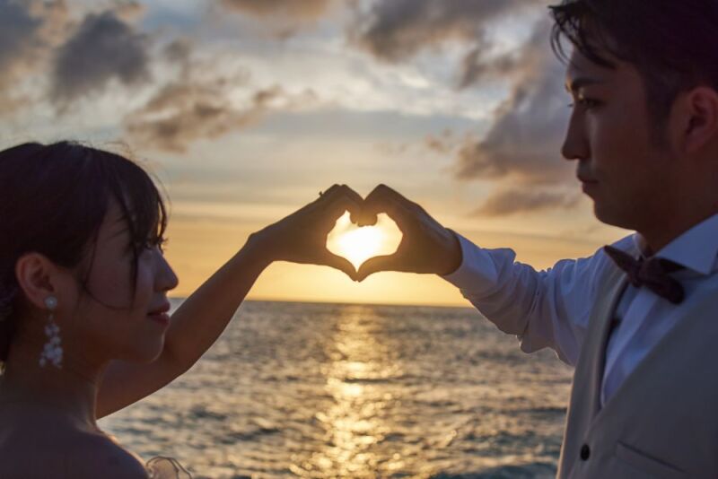 ハートの夕日♡