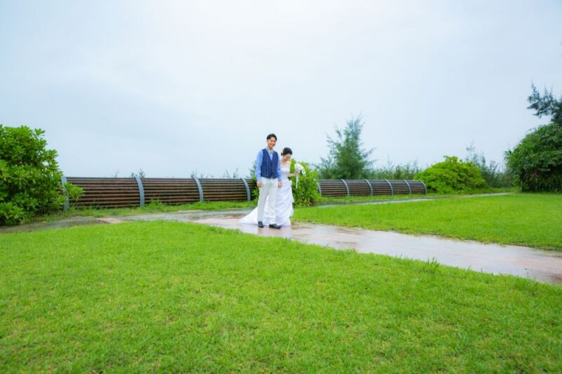 グリーンの中で鮮やかに