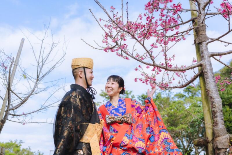 自然も祝福！桜とのコラボ♥