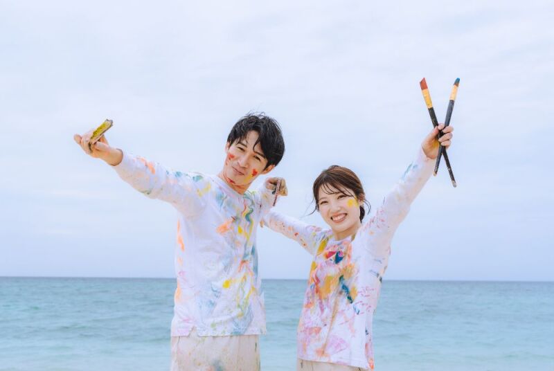 オプションでビーチペイントフォトも選べちゃうプラン!