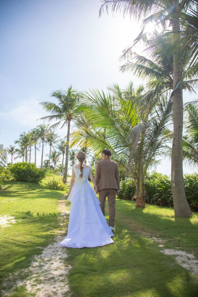 ビビッドなグリーンに囲まれて