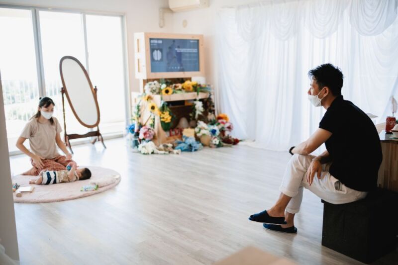 撮影前にリラックス