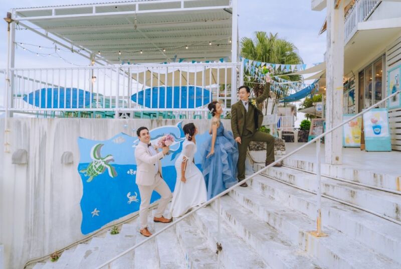 2組のウェディングフォト撮影!4人とも嬉しそう♪