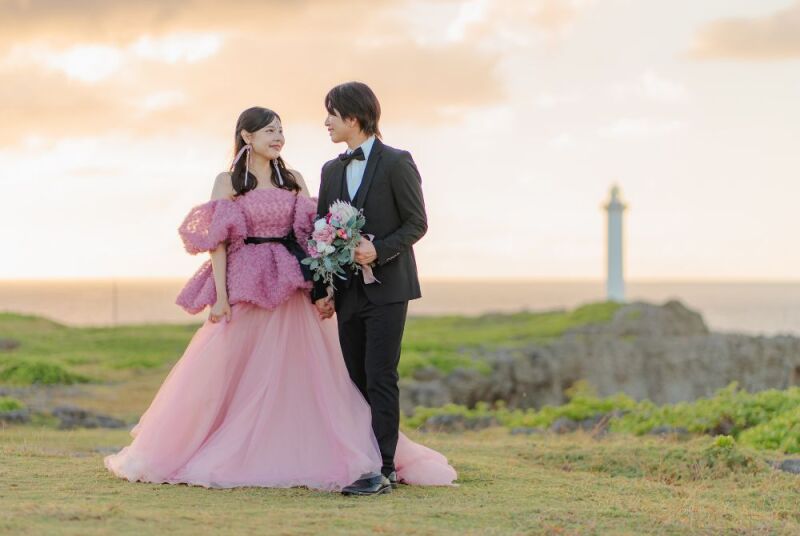 サンセット撮影 灯台をバックに。