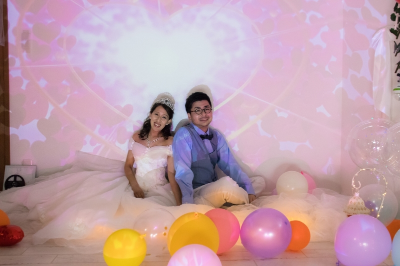 スタジオでプロジェクションマッピング撮影