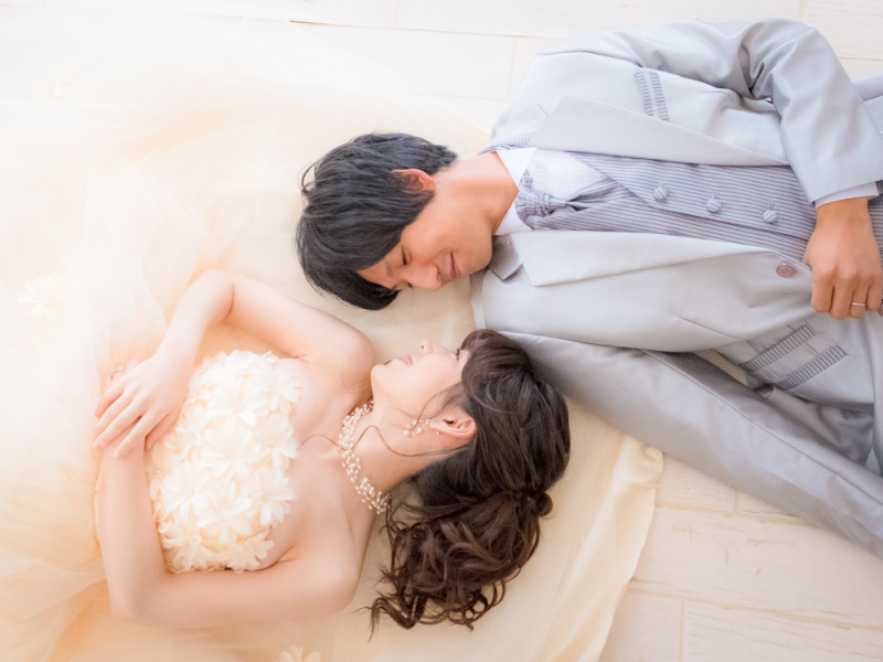 カラードレスでふんわり可愛く♡