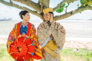 琉装で琉球王朝時代にタイムスリップをしたかのような撮影