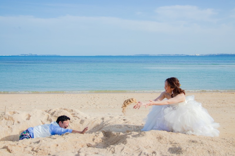 砂浜を使ったオリジナルショット