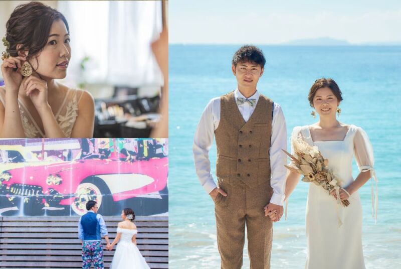 2泊3日宿泊付き!ウェディングフォトプラン♡海の傍のプライベートルーム☆シンプルビーチフォト+宿泊付き