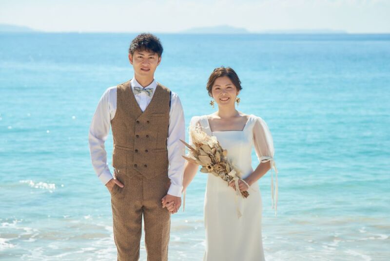 2泊3日宿泊付き!ウェディングフォトプラン♡海の傍のプライベートルーム☆シンプルビーチフォト+宿泊付き
