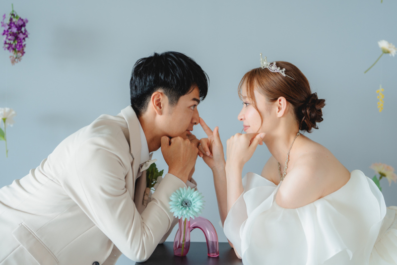 【NEW】洋装スタジオプラン|天候を気にせず叶う♪衣装2着&データ付!暑い時期でも安心プラン♡
